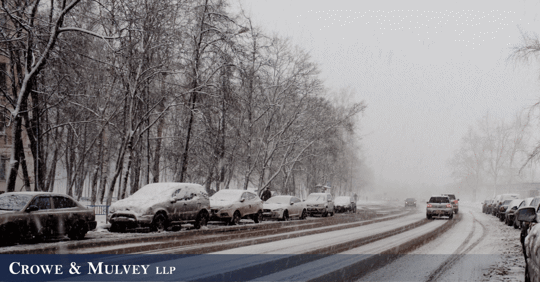 cars on a snowy road